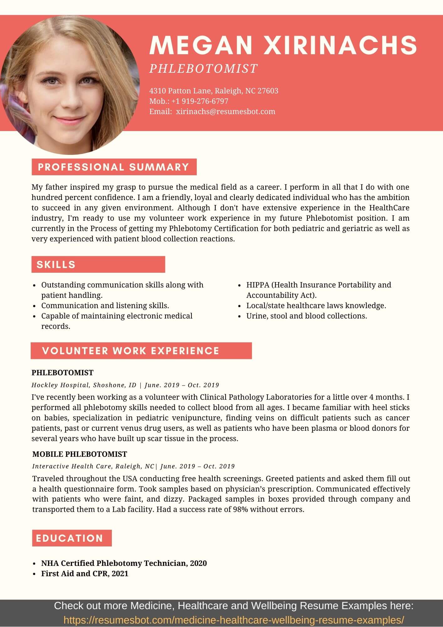 Phlebotomist Resume Samples and Tips [PDF+DOC] | RB