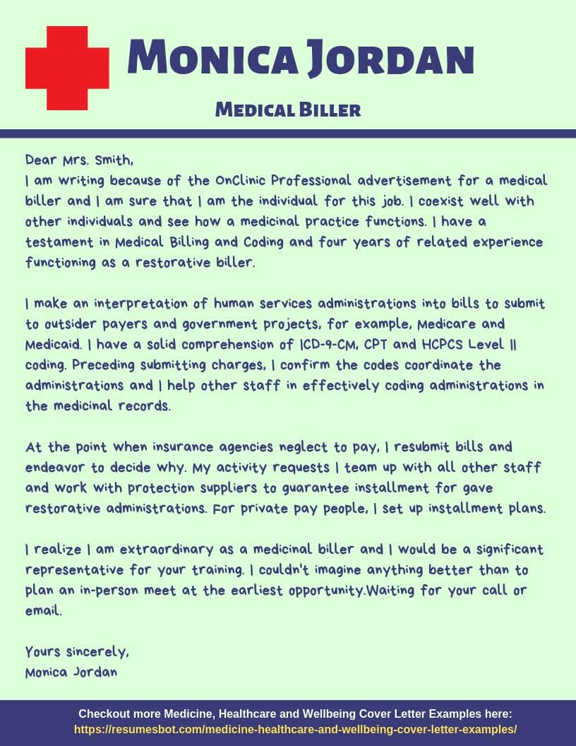 Medical Biller Cover Letter Samples Templates Pdf Word 2021 Medical Biller Cover Letters Rb