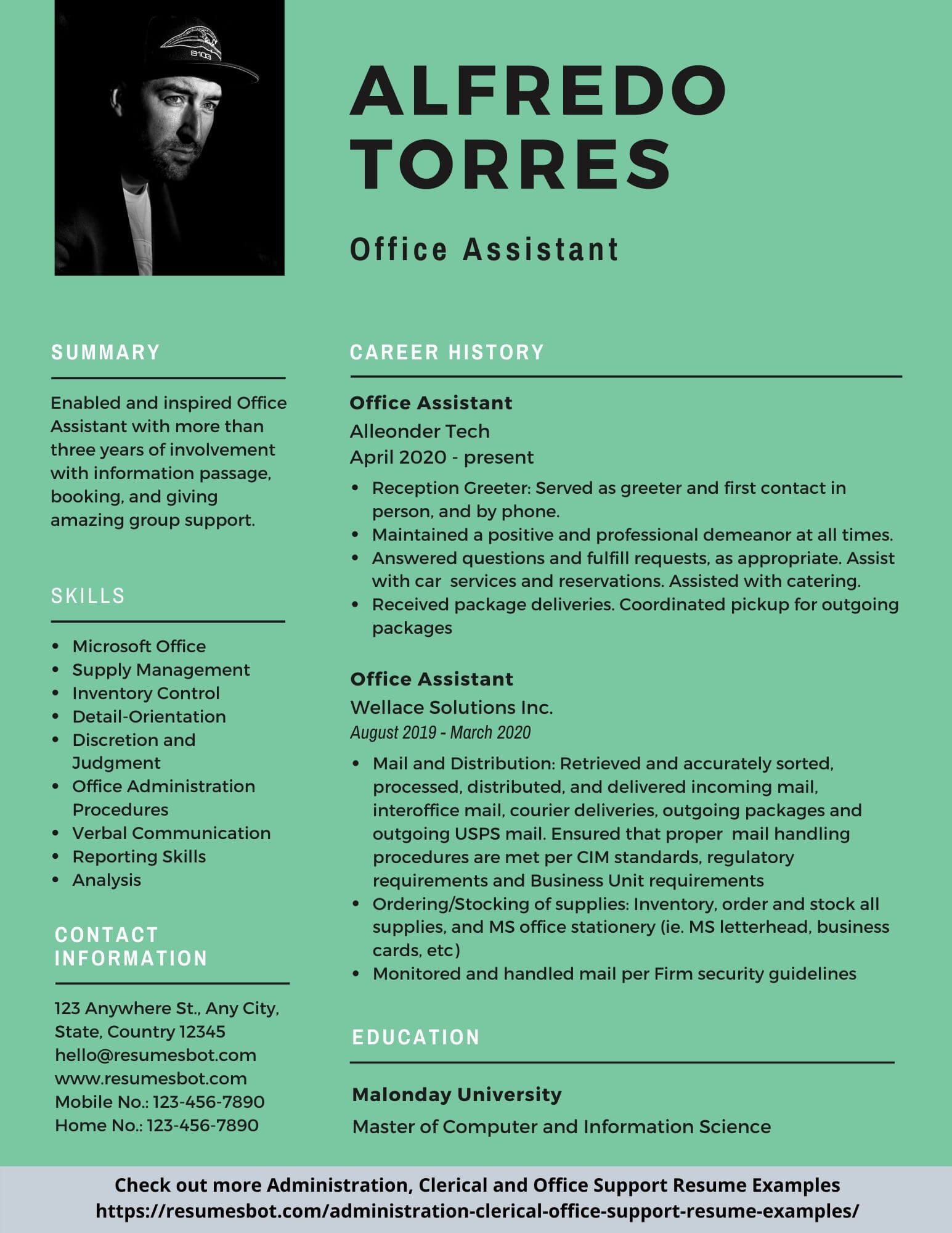 Office Assistant Resume Samples And Tips Pdf Doc Resumes Bot