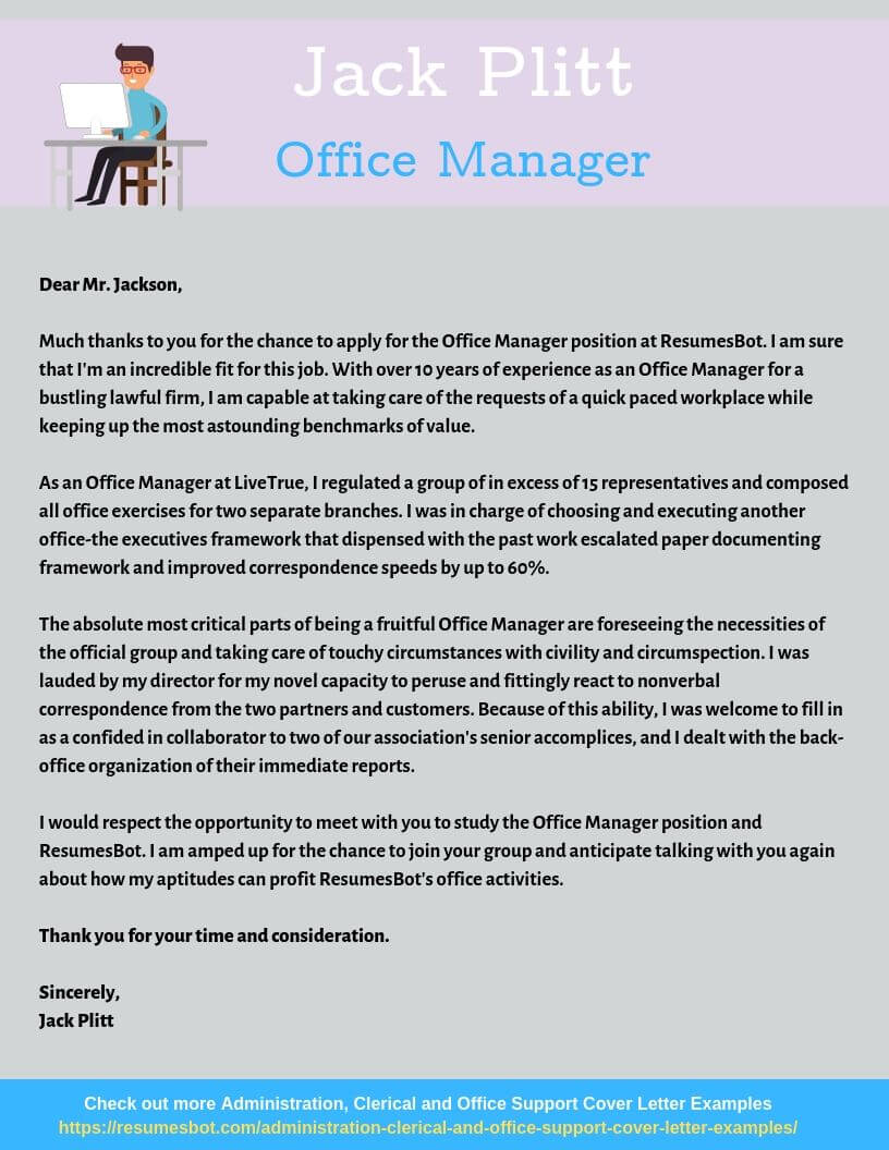 Office Manager Cover Letter Samples & Templates [PDF+Word ...