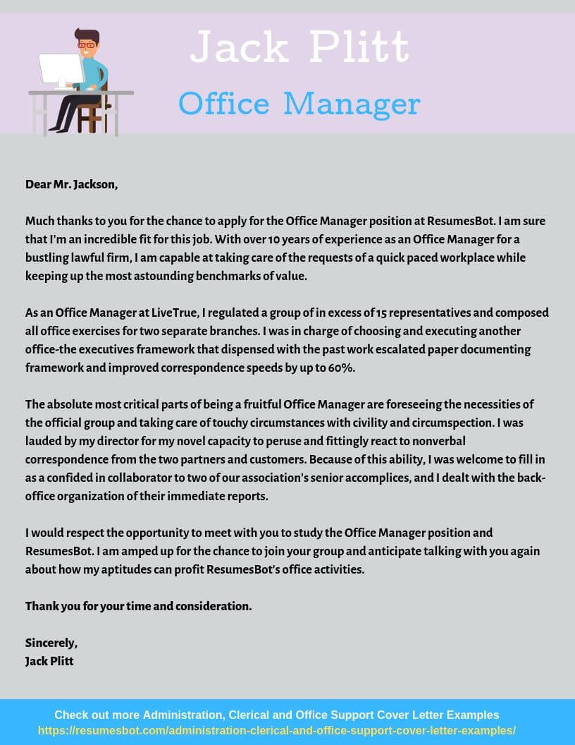 office manager cover letters