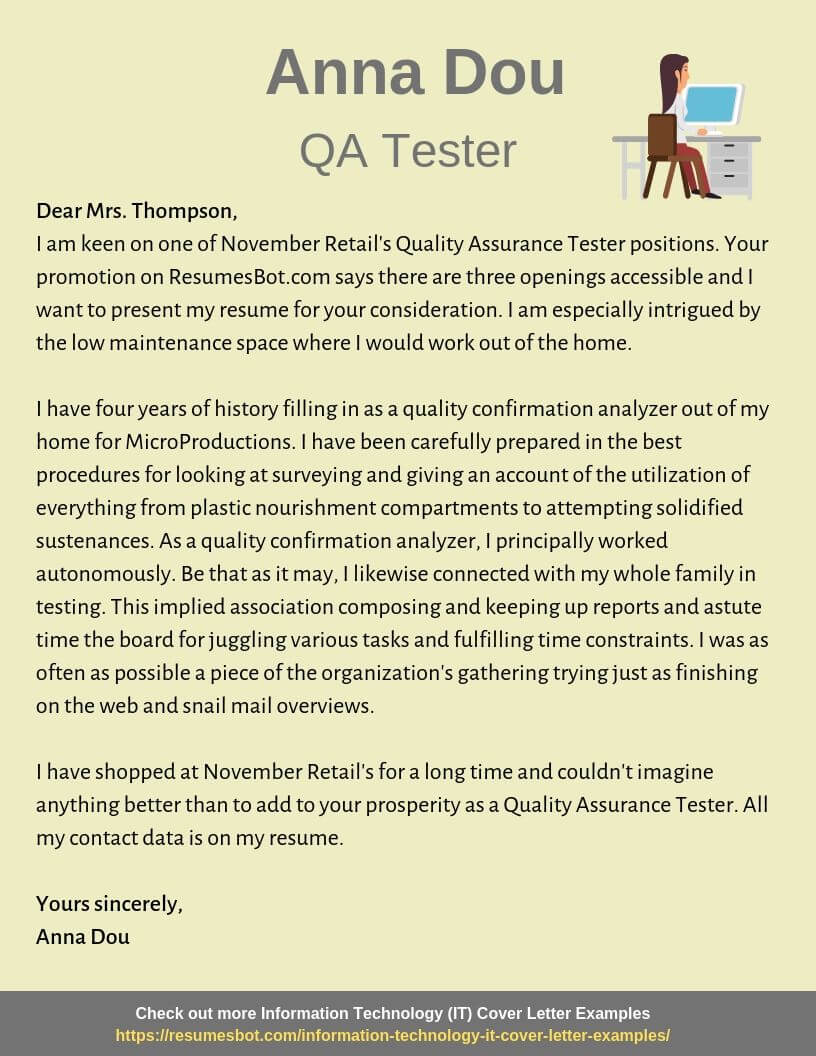 cover letter for entry level qa tester