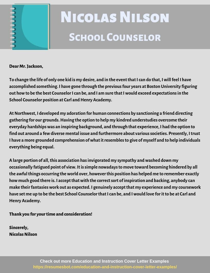 cover letter for school counselor job