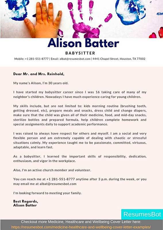 Babysitter Cover Letter Samples & Templates [PDF+Word ...