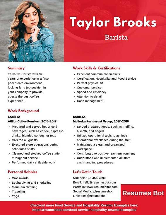 Barista Resume Samples & Templates [PDF+DOC] 2024 RB