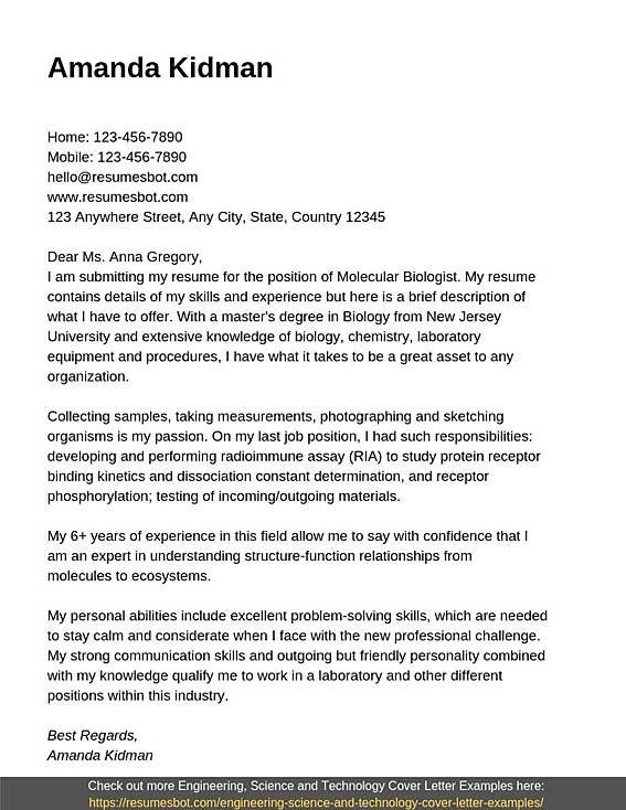 Sample Cover Letter For Zoology - Product Review (567 x 734 Pixel)