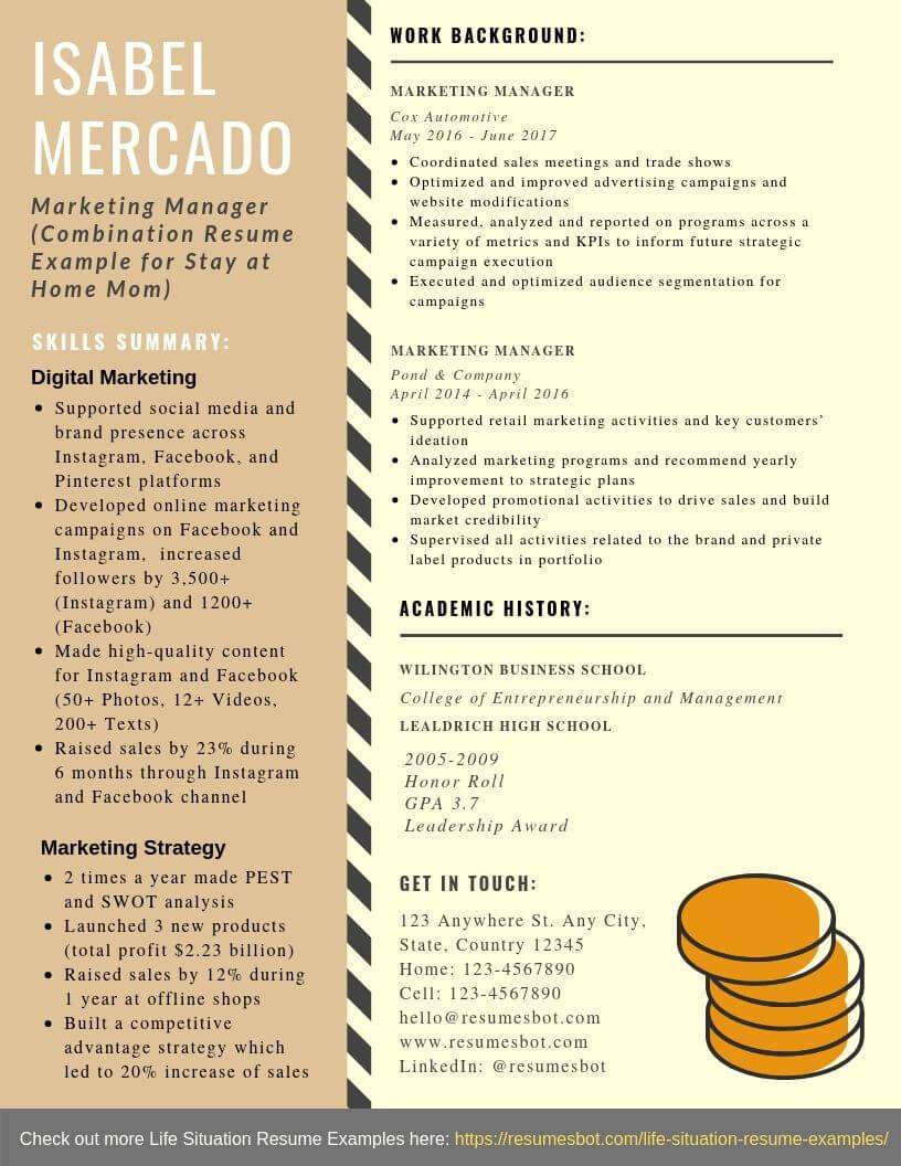 Combination Resume Format Templates - Combination Resume Template For Stay At Home Mom 