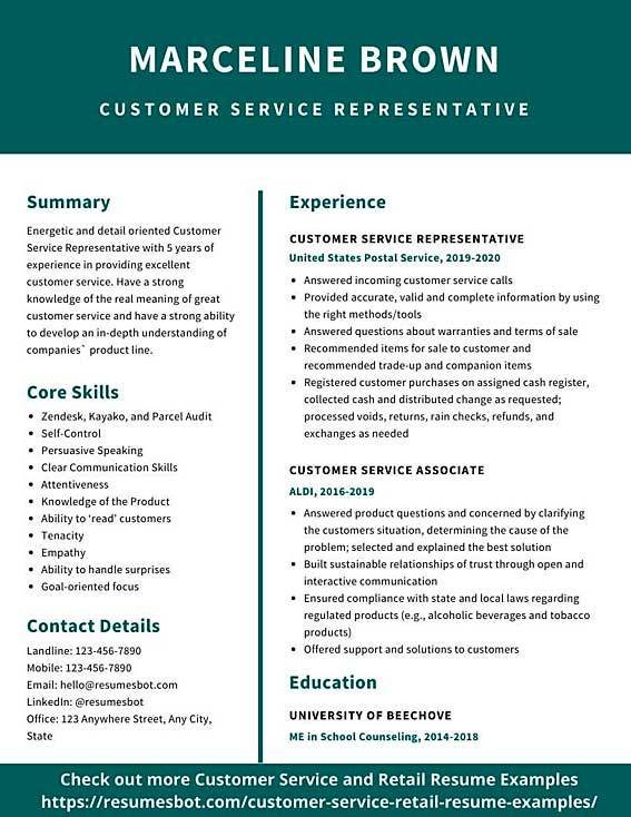 Customer Service Resume Example