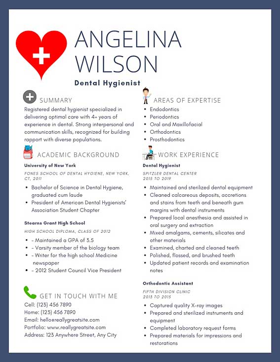 Dental Hygienist Resume Samples Templates PDF Word 2024 RB