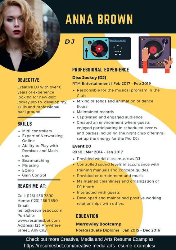 Dj Resume Samples Templates Pdf Doc 2021 Dj Resumes Bot