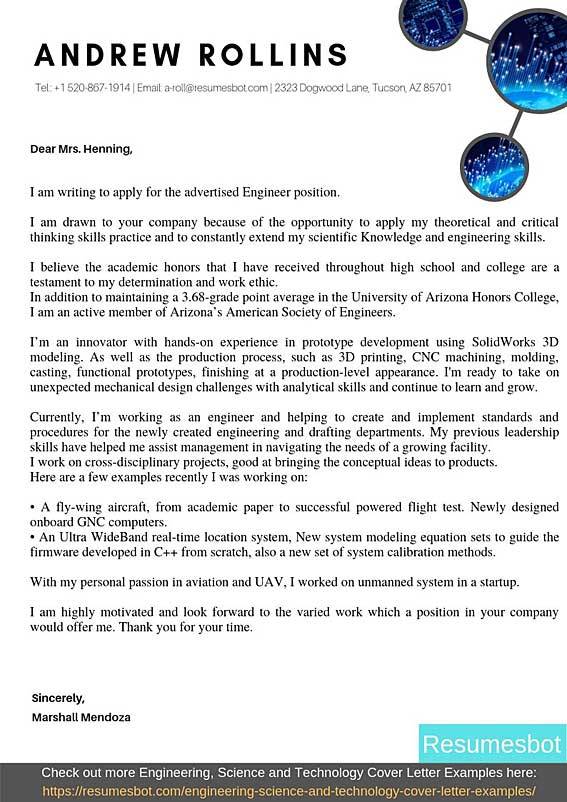 College Cover Letter Samples from resumesbot.com