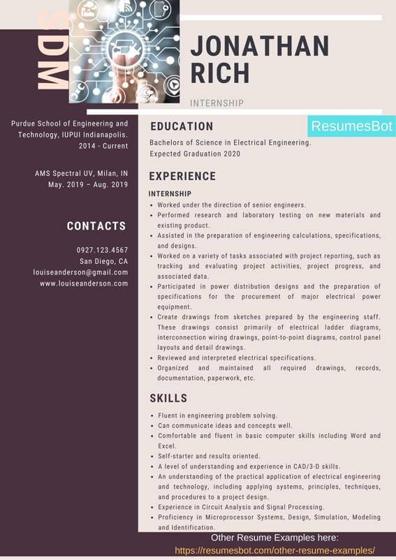 Internship Resume Samples and Tips [PDF+DOC] | Resumes Bot