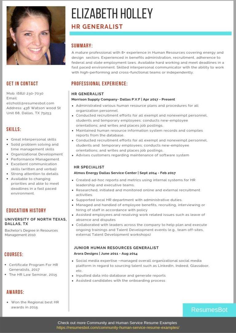 chronological format resume template