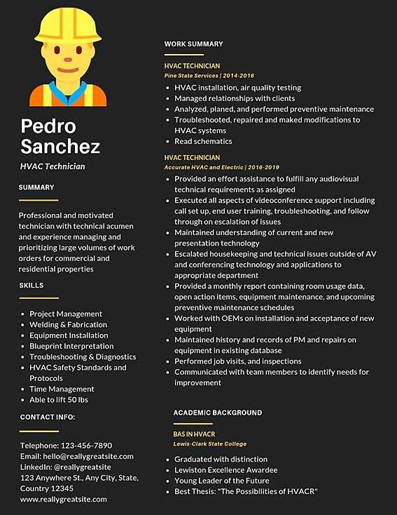 Ac Technician Job Description Resume