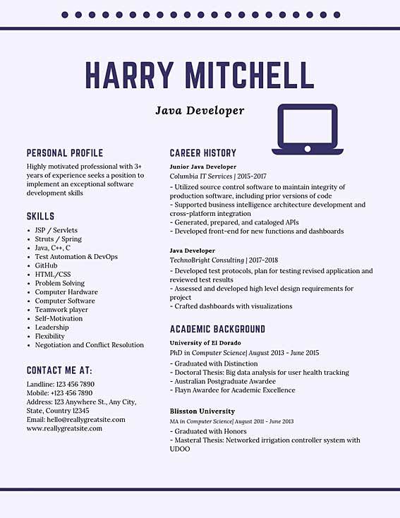 Entry level web developer resume examples