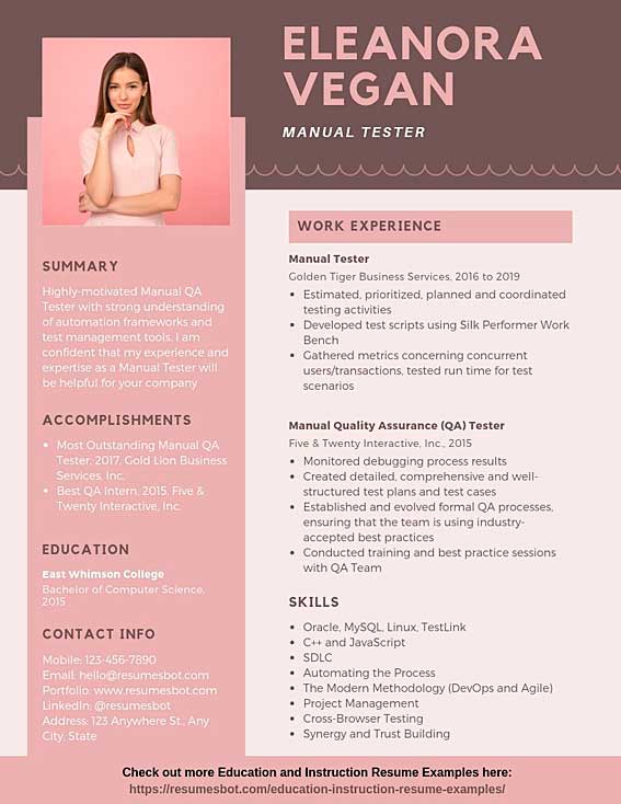 Manual Testing Sample Resume Resume Resume Template Collections Vrogue