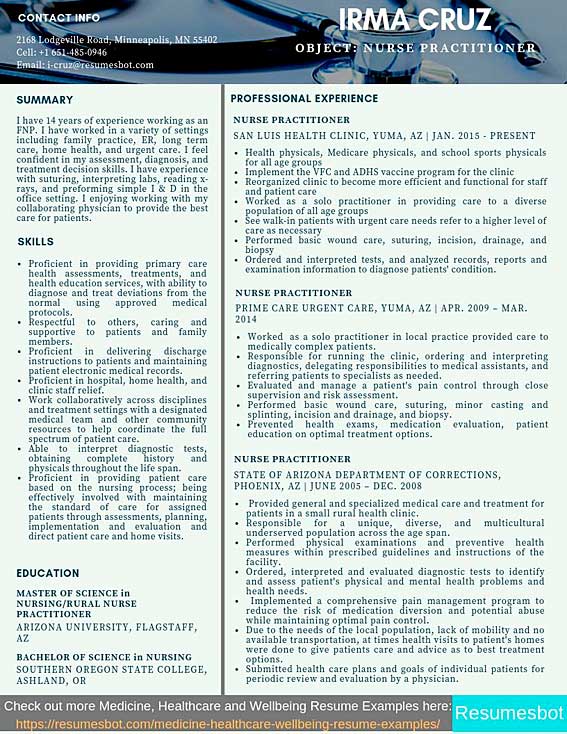 Nurse Practitioner Cv Template - prntbl.concejomunicipaldechinu.gov.co