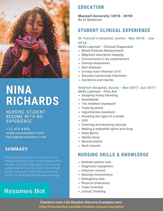 Nursing Student With No Experience Resume Samples (Templates) PDF