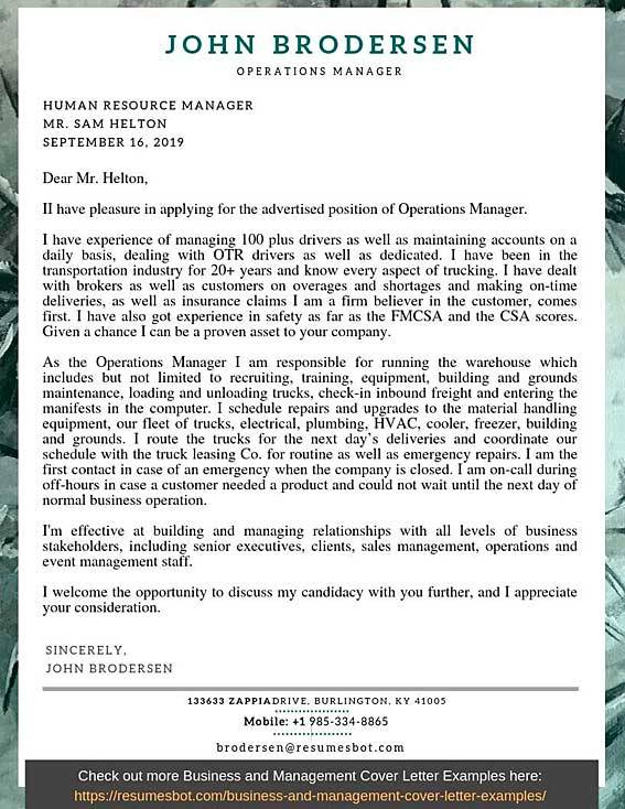 Event Manager Cover Letter from resumesbot.com