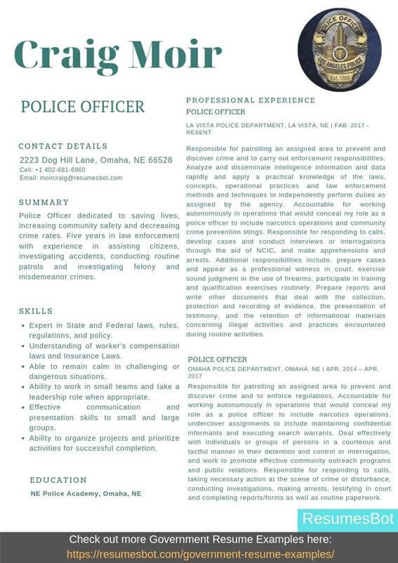 cv writing service for ex police officers