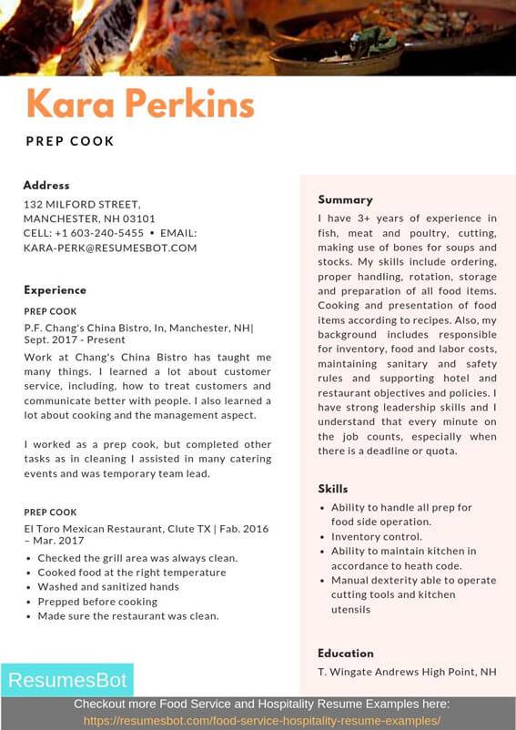 Prep Cook Resume Samples & Templates [PDF+DOC] 2024 RB