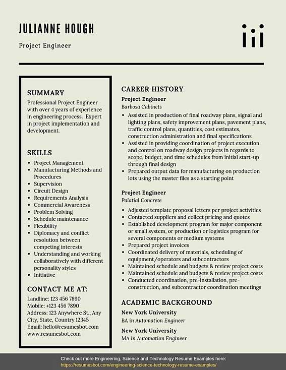 class project resume