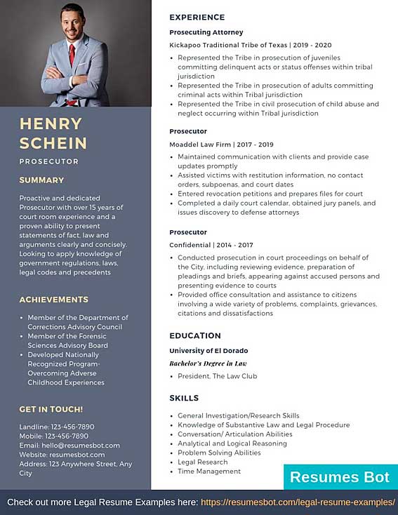 Prosecutor Resume Samples & Templates [PDF+DOC] 2024 RB