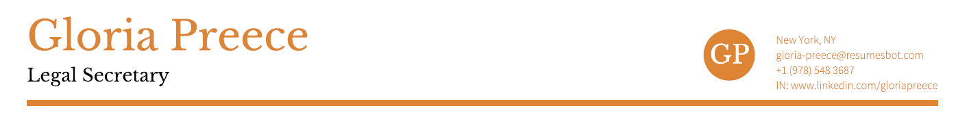 resume header template