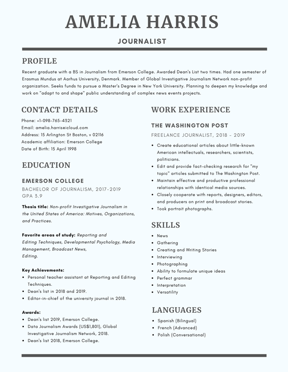 how to write a resume for scholarship