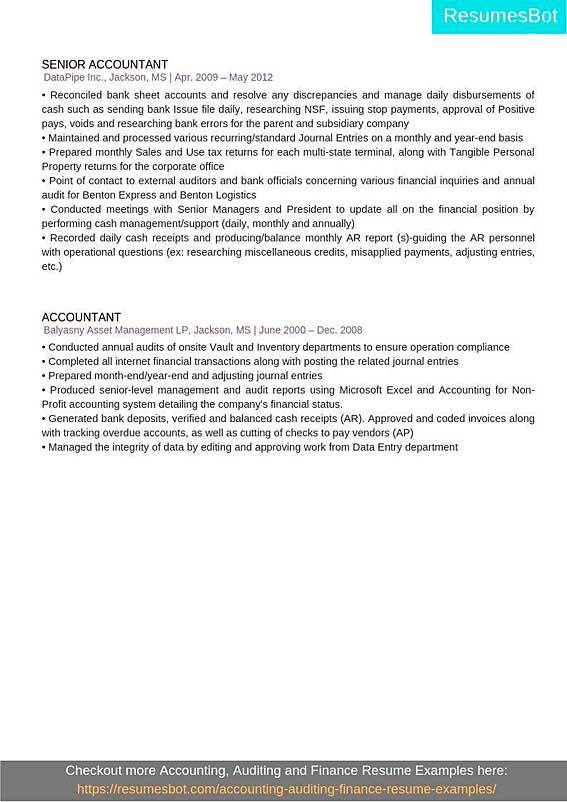 Senior Accountant Resume Samples Templates Pdf Doc 2021 Senior Accountant Resumes Bot