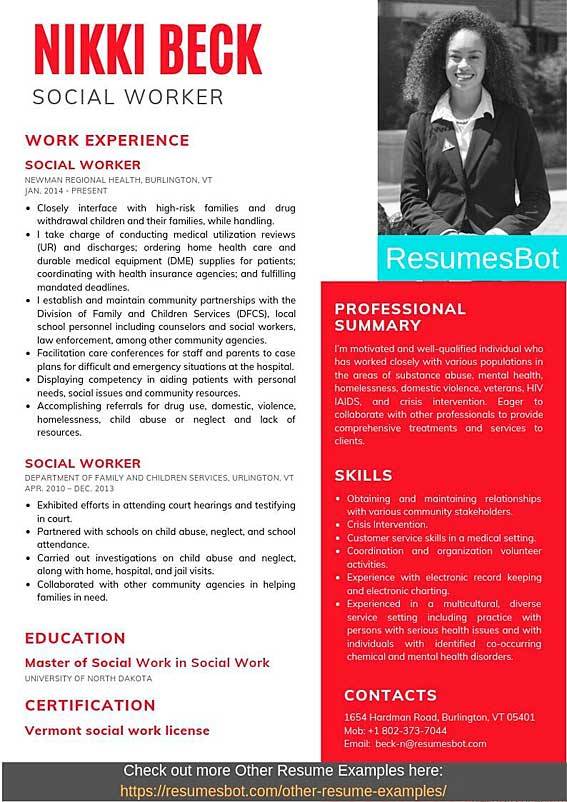 Social Worker Resume Example