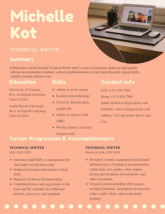 Technical Writer Resume Samples Templates PDF DOC 2024 RB   Technical Writer Resume Example 