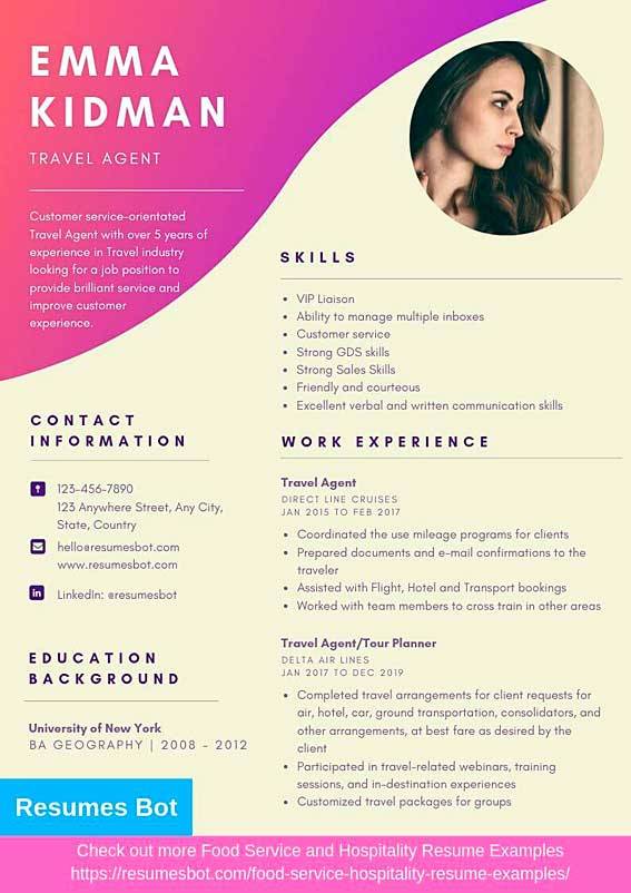 Travel Agent Resume Samples & Templates [PDF+DOC] 2021