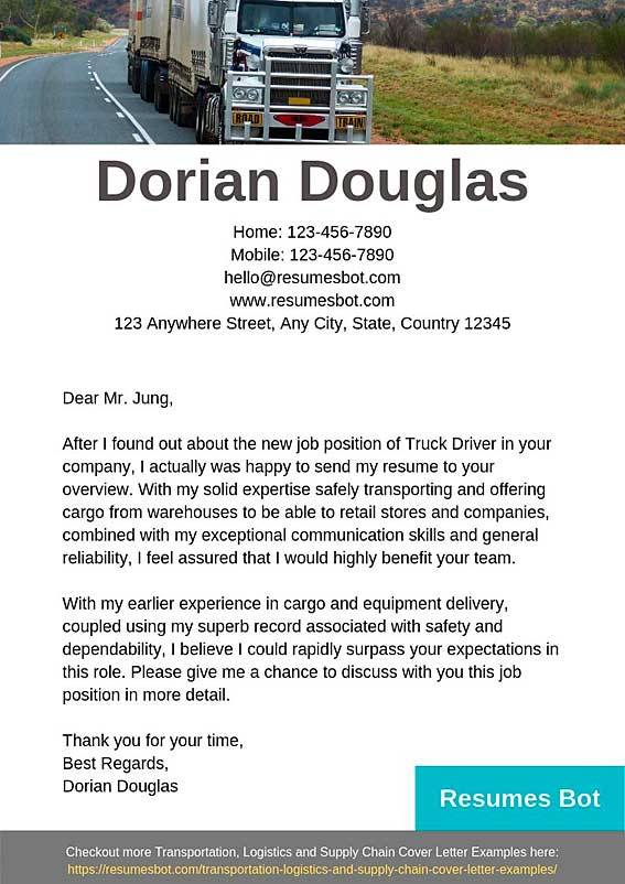 simple application letter for truck driver