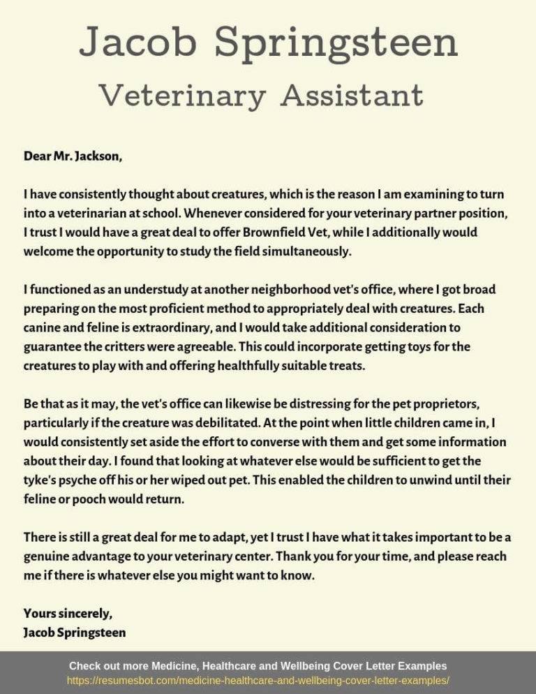 resume objective examples for veterinary assistant