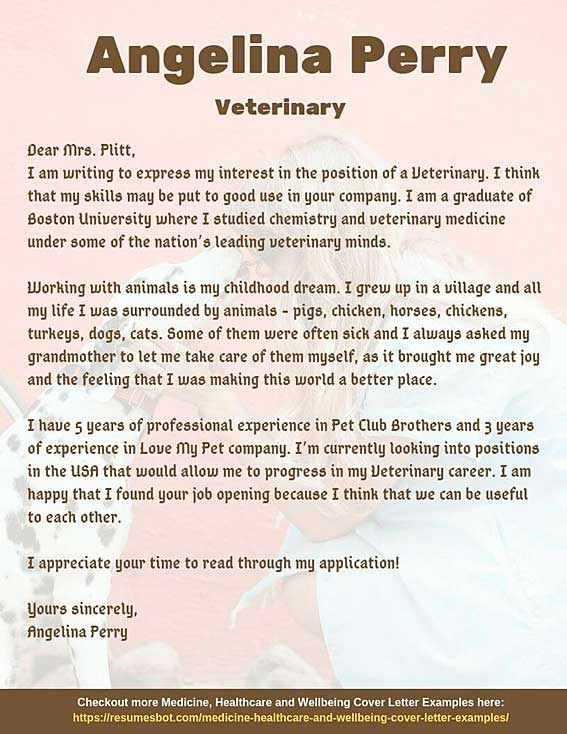 cover letter vet assistant